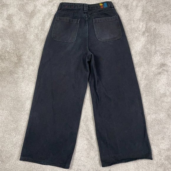 Monet Skateboards Sammi Wide Leg Jeans Womens Sz 13 Black High Rise Denim Skater - Picture 4 of 12